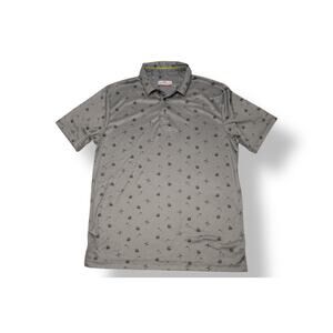 Grand Slam Men’s M Performance Golf Polo | Carts Clubs Flags Print